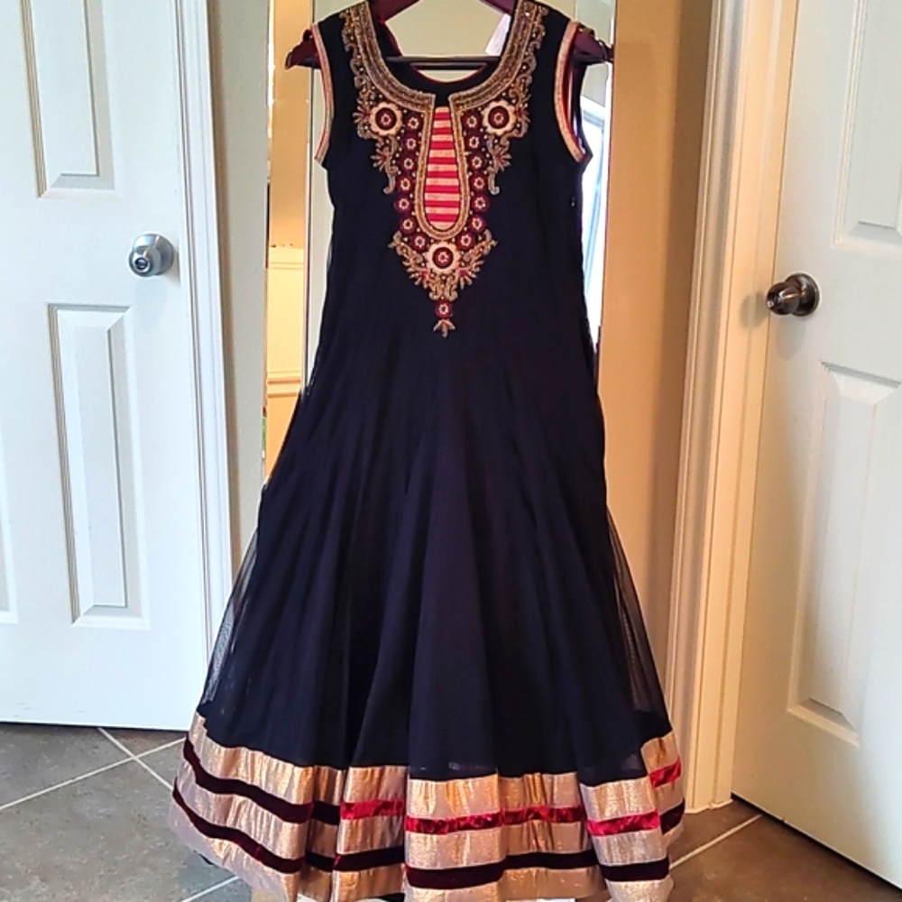 NWT black and red Anarkali Gown Firm Price